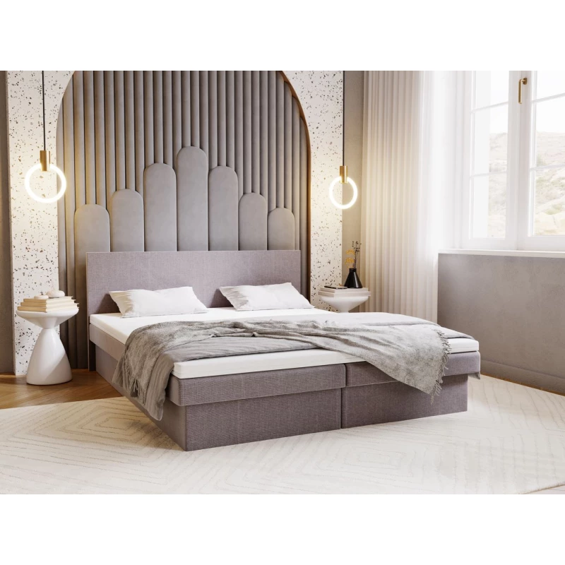 Čalouněná postel 160x200 AVRIL 2 s úložným prostorem - světle šedá 1
