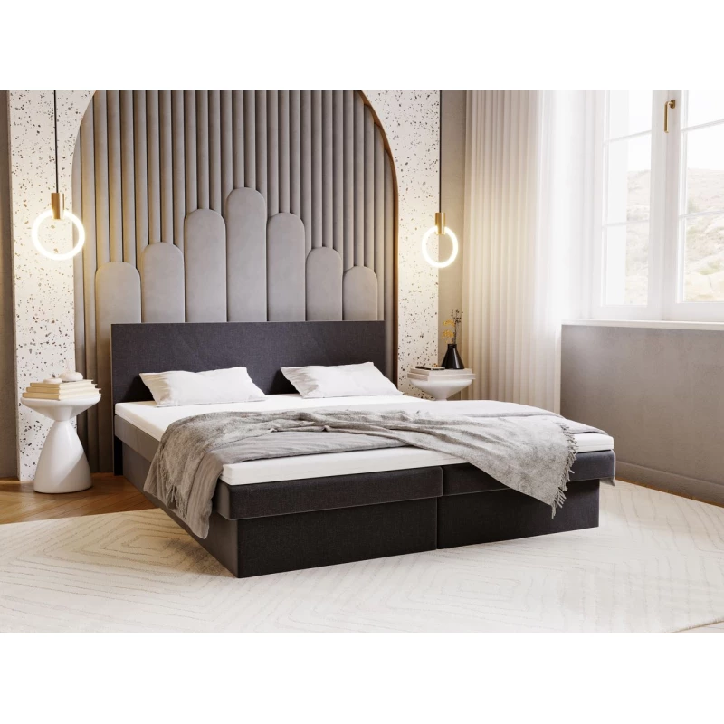 Čalouněná postel 160x200 AVRIL 2 s úložným prostorem - šedá