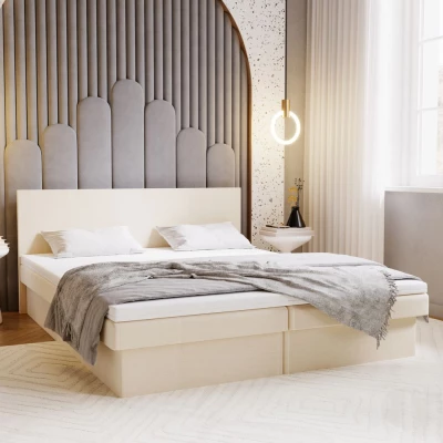 Čalouněná postel 160x200 AVRIL 2 s úložným prostorem - béžová