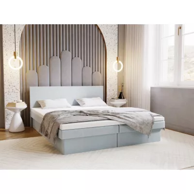 Čalouněná postel 140x200 AVRIL 2 s úložným prostorem - světle modrá