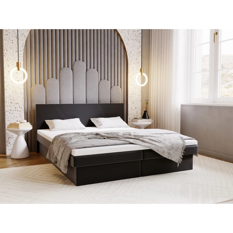 Čalouněná postel 180x200 AVRIL 1 s úložným prostorem - černá