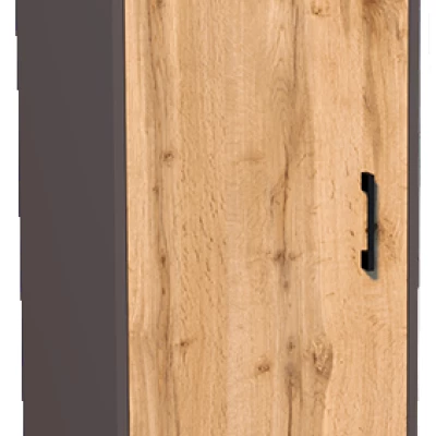 Úzká šatní skříň 45 SIMELA - grafitová / dub wotan