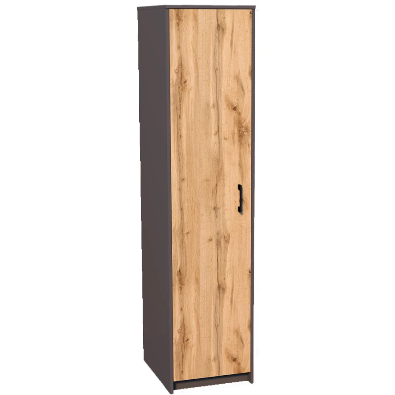 Úzká šatní skříň 45 SIMELA - grafitová / dub wotan
