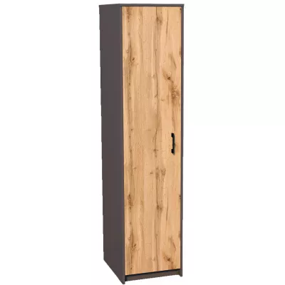 Úzká šatní skříň 45 SIMELA - grafitová / dub wotan