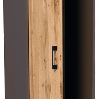 Úzká šatní skříň 45 SIMELA - grafitová / dub wotan