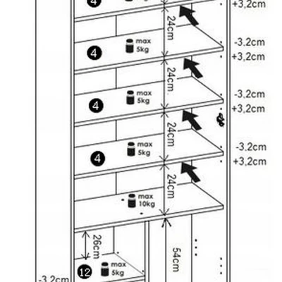 Policová šatní skříň 74 LUBA - grafitová / dub wotan