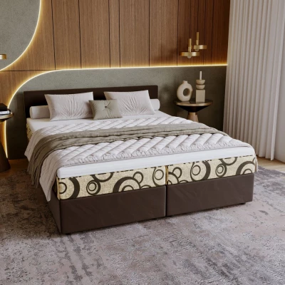 Čalouněná postel 180x200 SUVI 1 s úložným prostorem - hnědá