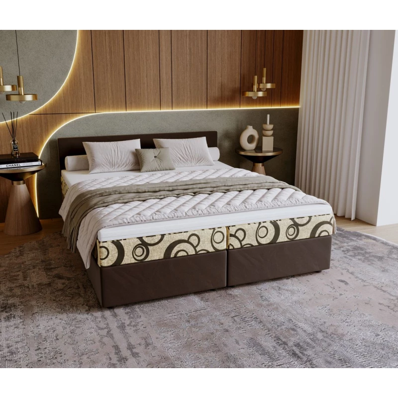 Čalouněná postel 160x200 SUVI 1 s úložným prostorem - hnědá