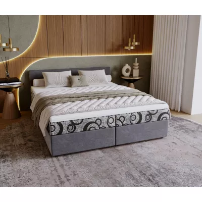 Čalouněná postel 140x200 SUVI 1 s úložným prostorem - šedá / světle šedá