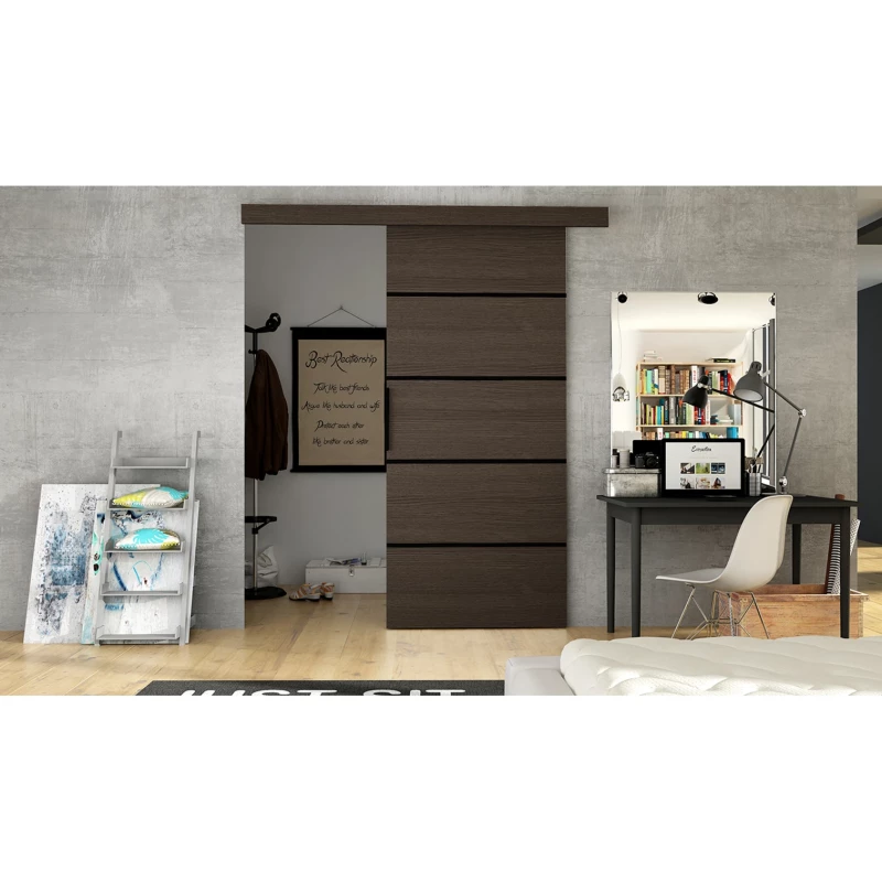 Posuvné dveře ILAS 6 - šířka 86 cm, hnědé