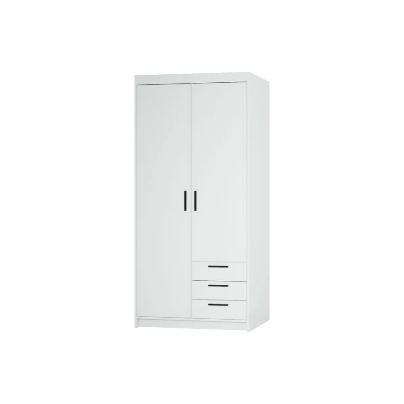 Dvoudveřová skříň 90 PILINA se šuplíky - bílá