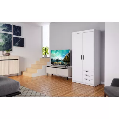 Dvoudveřová skříň 90 PILINA se šuplíky - bílá