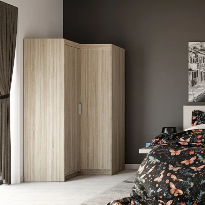 Rohová skříň 98 PILINA s policemi - dub sonoma