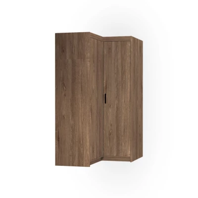 Rohová skříň 98 PILINA s policemi - dub lefkas