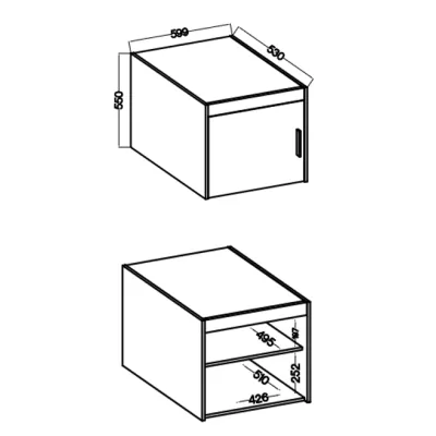 Jednodveřová nástavba na skříň PILINA - dub lefkas
