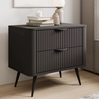 Noční stolek CARTAGE - černý grafit