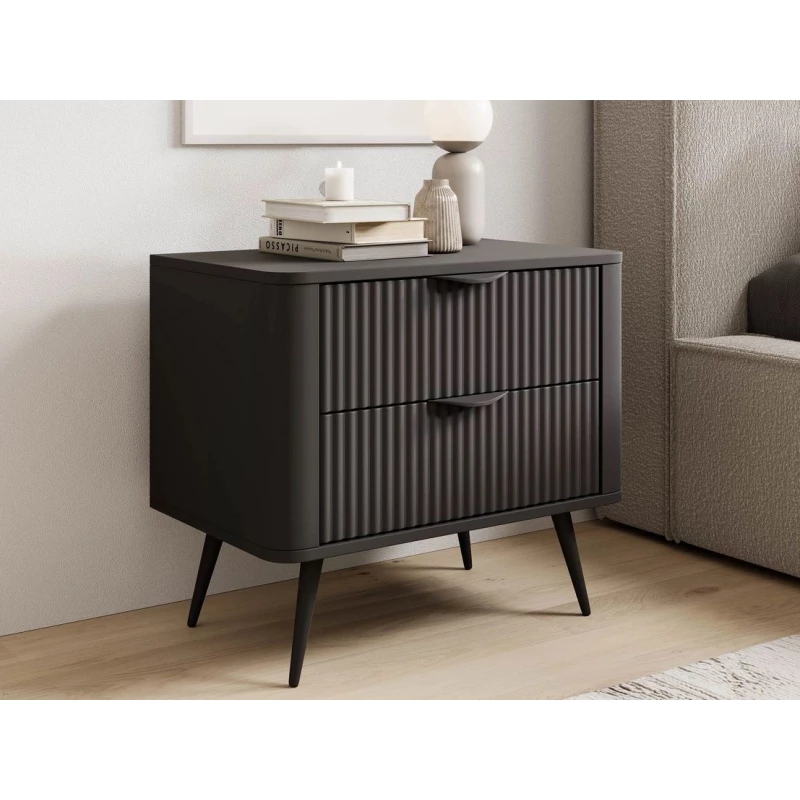 Noční stolek CARTAGE - černý grafit