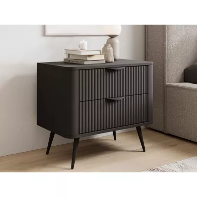 Noční stolek CARTAGE - černý grafit