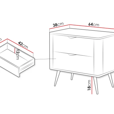 Noční stolek CARTAGE - černý grafit