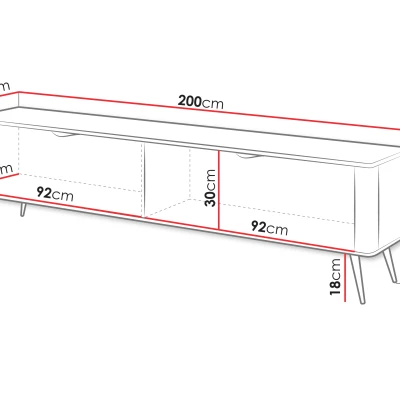 Široký stolek pod televizi CARTAGE - béžový
