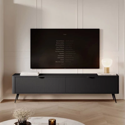 Široký stolek pod televizi CARTAGE - černý grafit