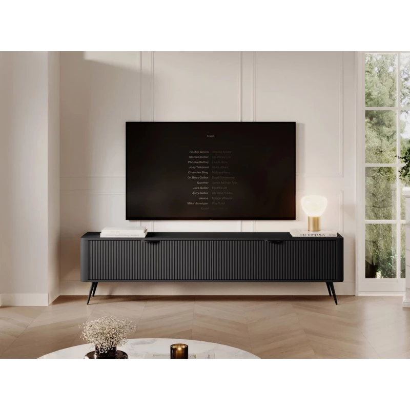 Široký stolek pod televizi CARTAGE - černý grafit