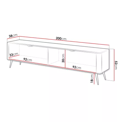 Široký stolek pod televizi CARTAGE - černý grafit