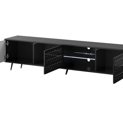 Široký televizní stolek KENDRA - černý + LED osvětlení ZDARMA