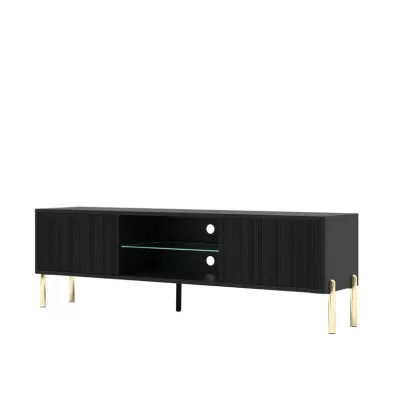 Televizní stolek PARKERA - černý / zlatý + LED osvětlení ZDARMA