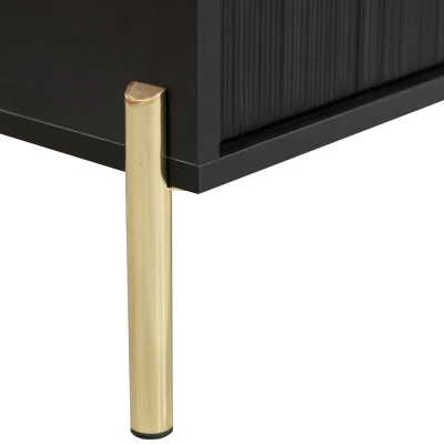 Široký televizní stolek PARKERA - černý / zlatý + LED osvětlení ZDARMA
