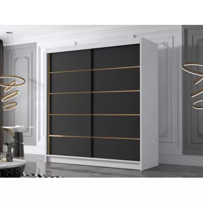 Velká šatní skříň 180 cm UVALDE - bílá / černá