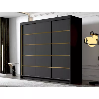Šatní skříň 200 cm s posuvnými dveřmi TIOGA - černá