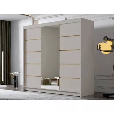 Velká zrcadlová šatní skříň 200 cm TIOGA - kašmír