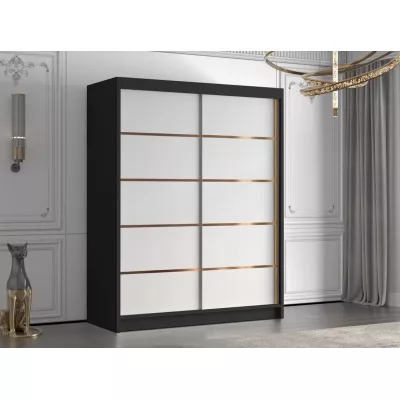 Vysoká šatní skříň 150 cm TENAHA - černá / bílá