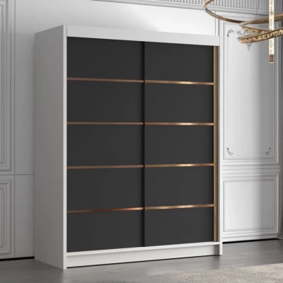 Vysoká šatní skříň 150 cm TENAHA - bílá / černá