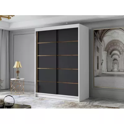 Úzká šatní skříň 120 cm STOWEL - bílá / černá