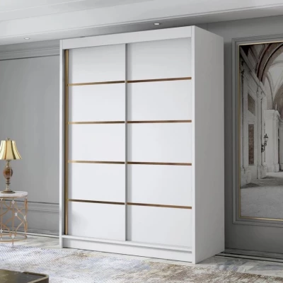 Úzká šatní skříň 120 cm STOWEL - bílá