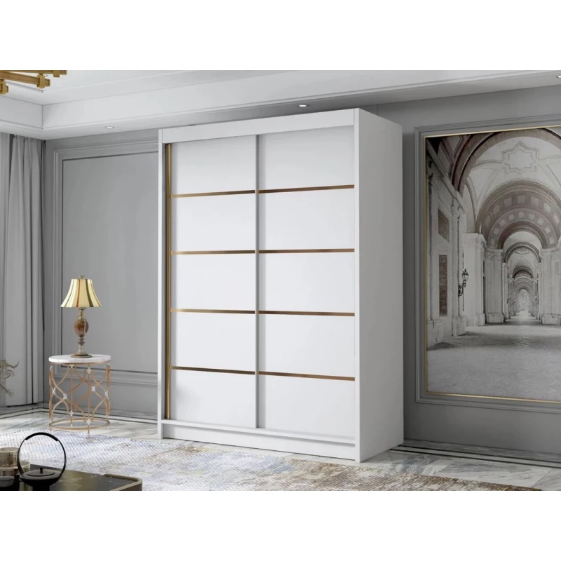 Úzká šatní skříň 120 cm STOWEL - bílá