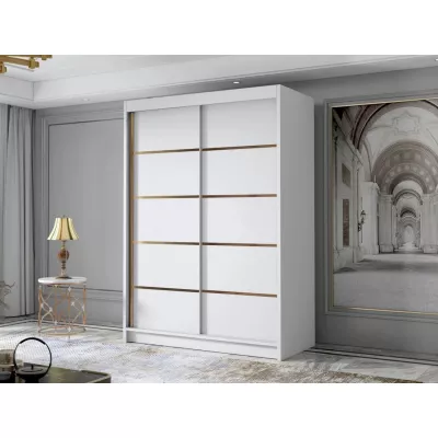 Úzká šatní skříň 120 cm STOWEL - bílá