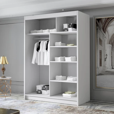 Úzká šatní skříň 120 cm STOWEL - černá / bílá