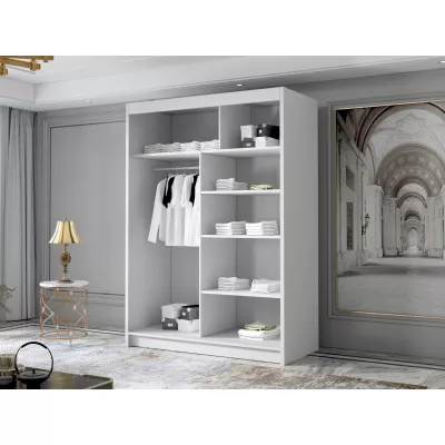 Úzká šatní skříň 120 cm STOWEL - bílá / černá