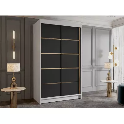 Vysoká šatní skříň 100 cm SINTON - bílá / černá