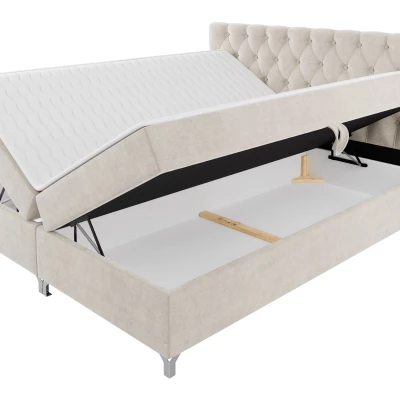 Kontinentální manželská postel 160x200 JILES - šedostříbrná + topper ZDARMA