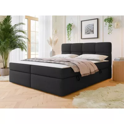 Americká manželská postel 160x200 ZENDER - černá + topper ZDARMA