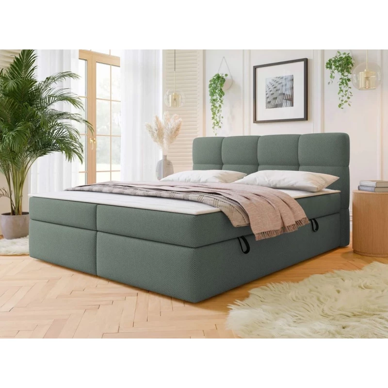 Americká manželská postel 160x200 ZENDER - šedá + topper ZDARMA