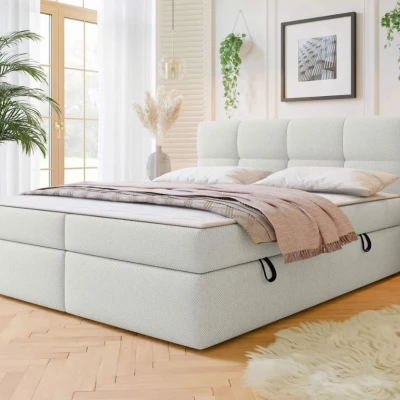 Americká manželská postel 160x200 ZENDER - smetanová + topper ZDARMA