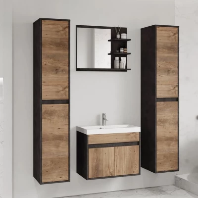 Koupelnová sestava se zrcadlem DENISON XL - matera / kaštan breslau