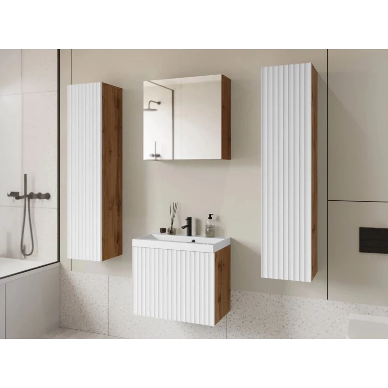 Koupelnový nábytek se zrcadlem CASTERA XL - wotan / bílá