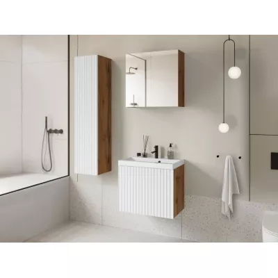 Koupelnová sestava se zrcadlem CASTERA 1 - wotan / bílá