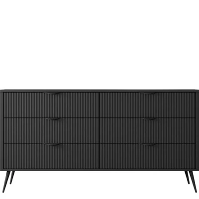 Široká komoda se šuplíky CARTAGE - černý grafit